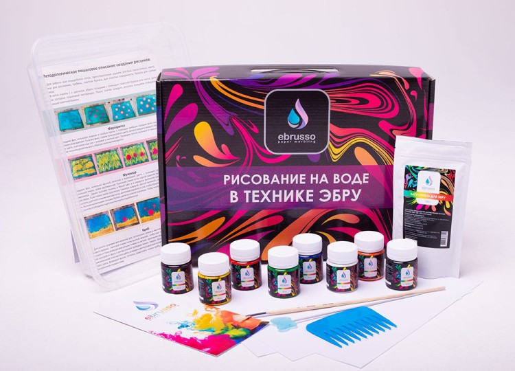 Набор для эбру «Мастер» №2, 8 цветов, Ebrusso — картинка 3