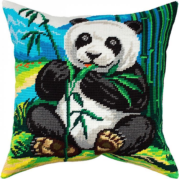 Набор для вышивания подушки «Панда», лицевая сторона, Чарівниця