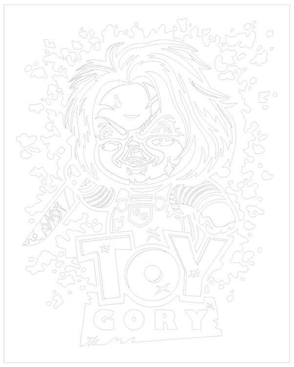 Картина по номерам «Страшная кукла Чаки История игрушек арт» — картинка 3