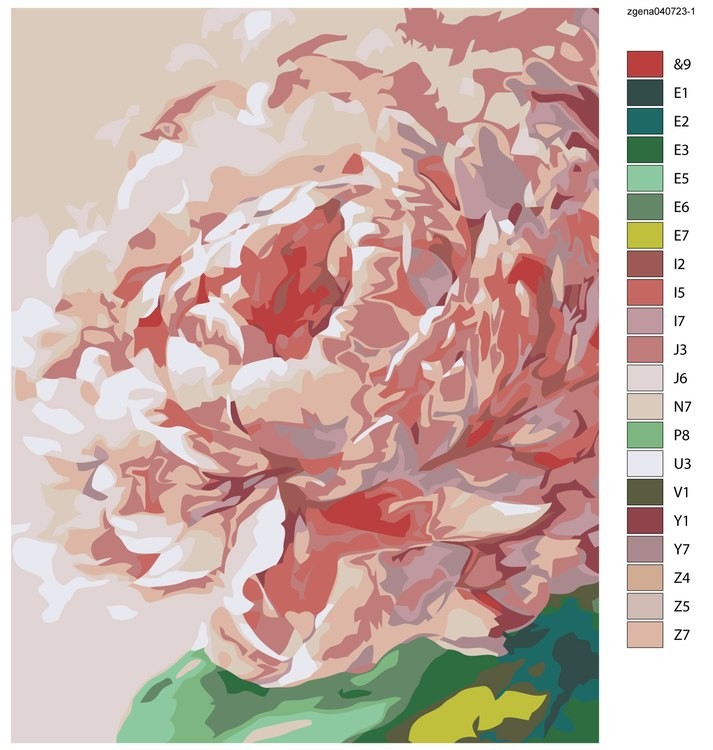 Картина по номерам «Розовый пион» — картинка 2