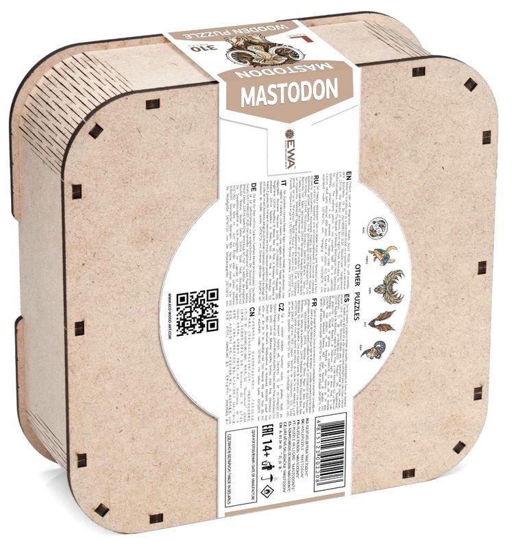 Деревянный, фигурный пазл EWA «Мастодон Мамонт L», 40x54 см — картинка 6