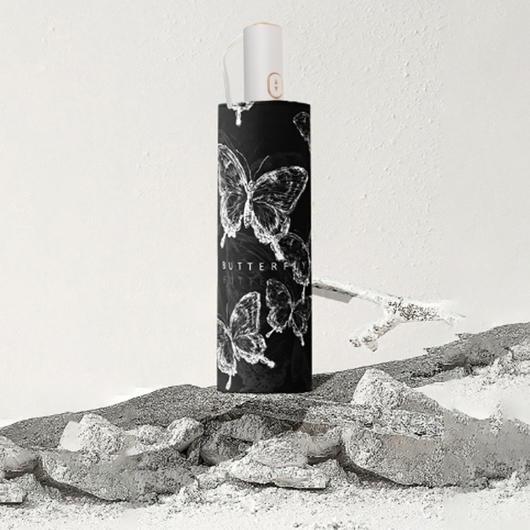 Зонт двусторонний Ночные бабочки, складной, 8 спиц, автомат — картинка 5