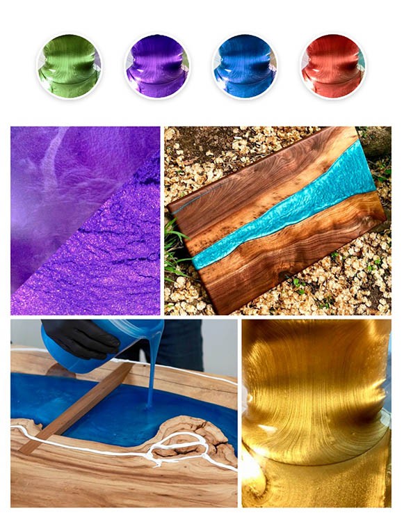 Набор металлик-пигментов «Цветные» 4x10 г, Artline Metallic Pigment — картинка 3