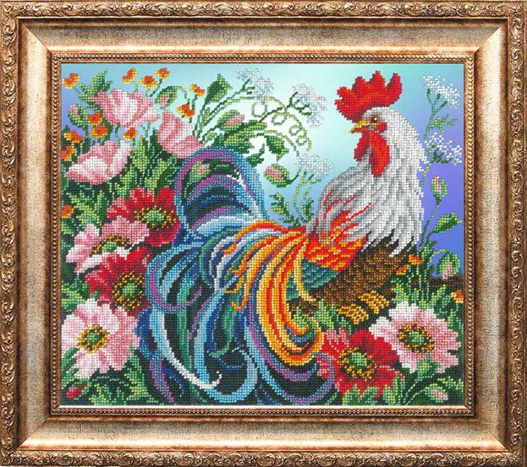 Набор вышивки бисером «Красавец петух» — картинка 2