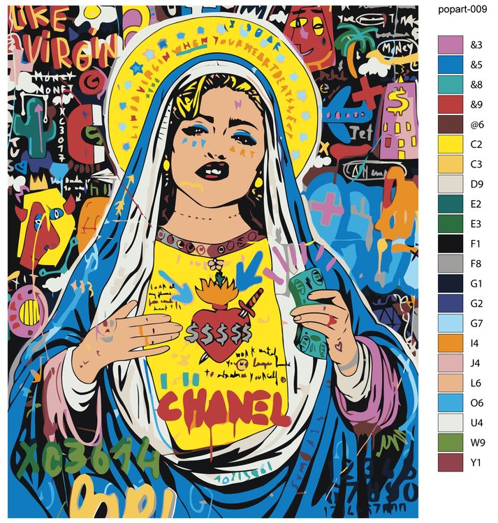Картина по номерам «Pop Art Поп-арт: Мадонна» — картинка 3