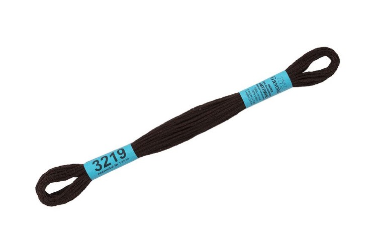 Нитки для вышивания Gamma мулине, 24 шт. по 8 м, цвет: 3219 темно-темно-коричневый — картинка 2