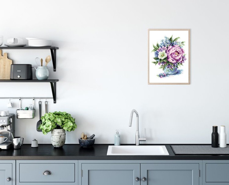 Картина по номерам «Букет с пионом» — картинка 4