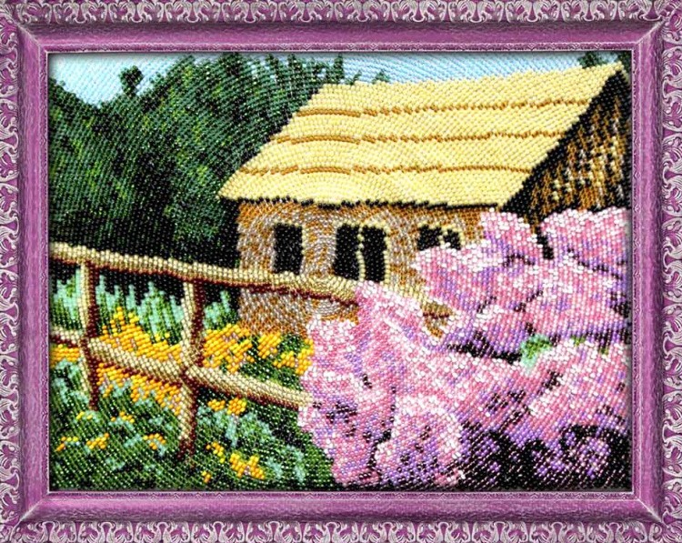 Набор вышивки бисером «Сирень у дома» — картинка 2