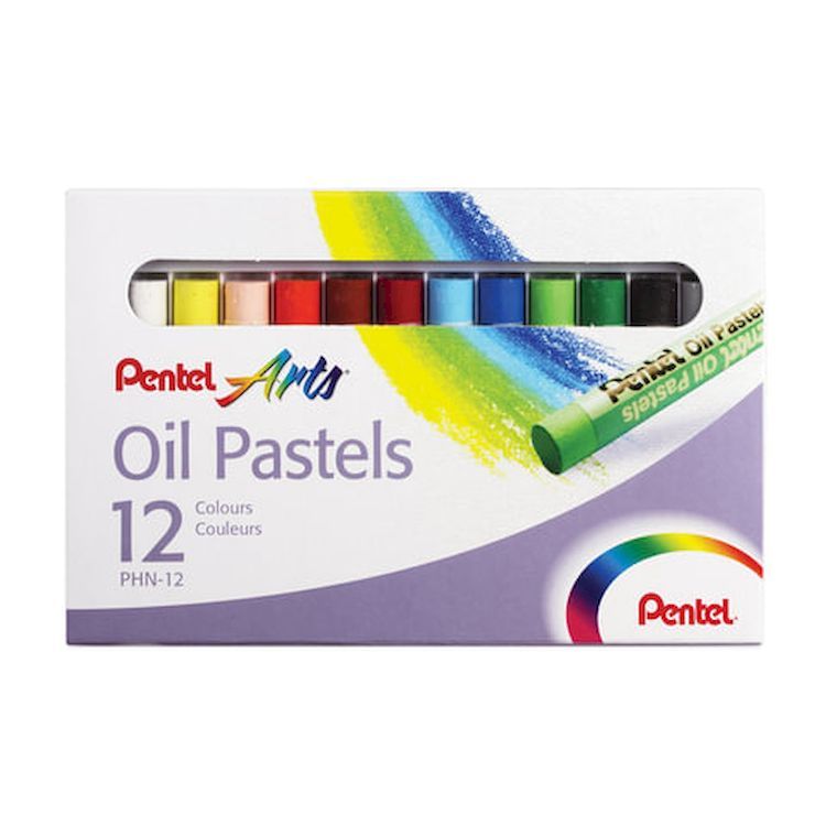 Пастель масляная художественная «Oil Pastels», 12 цв., круглое сечение, PENTEL