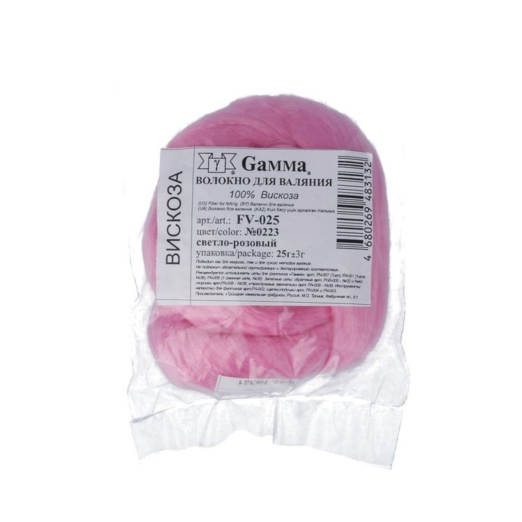 Шерсть для валяния Gamma FV-025, цвет №0223 (св.розовый), 25 г — картинка 2