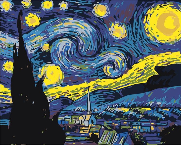 Картина по номерам «Звёздная ночь»