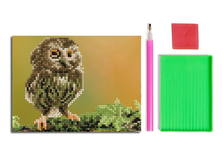 Алмазная вышивка-открытка «Маленький совенок» — картинка 2