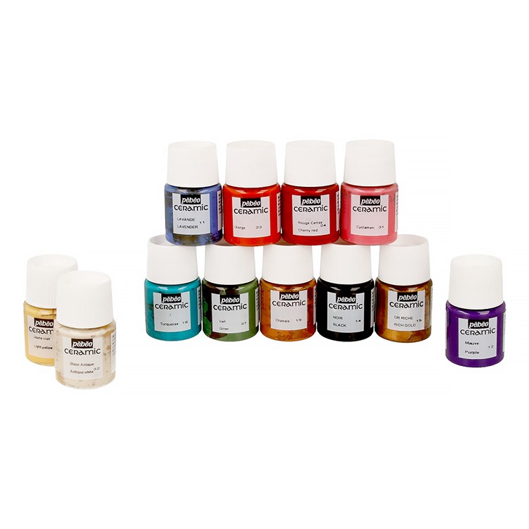 Набор красок Pebeo Ceramic «Исследование» по керамике и металлу, 12 цв. — картинка 5