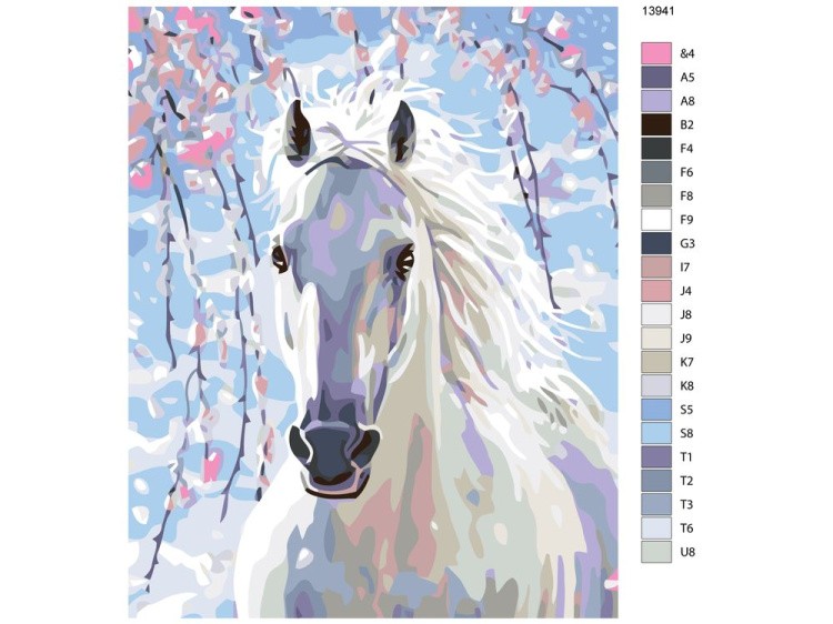 Картина по номерам «Белая лошадь» — картинка 2