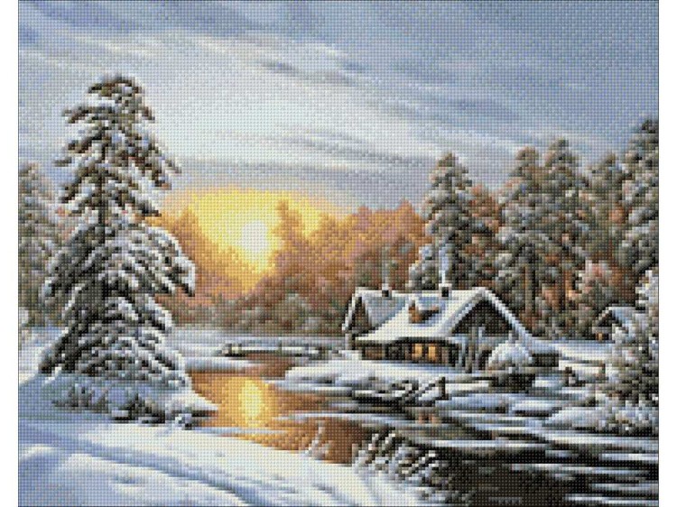 Алмазная вышивка «Морозное утро» — картинка 4