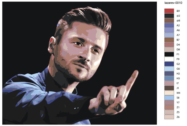 Картина по номерам «Российский музыкант Сергей Лазарев 10» — картинка 2