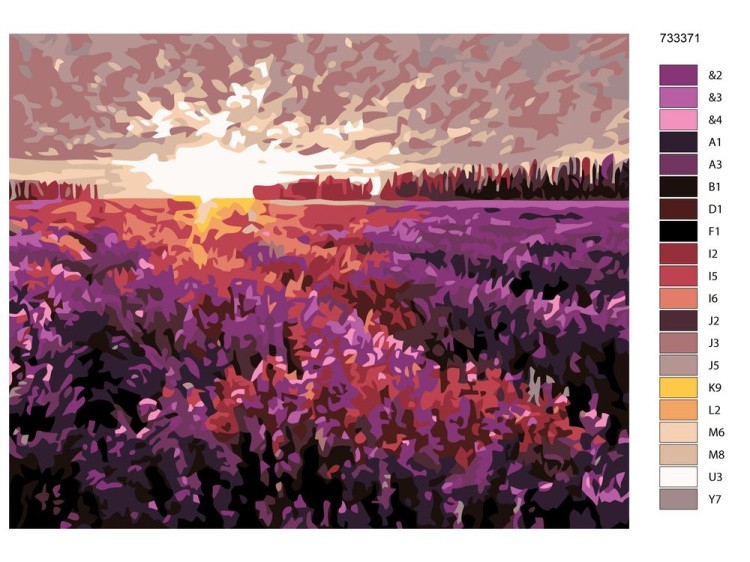 Картина по номерам «Поле на закате» — картинка 2