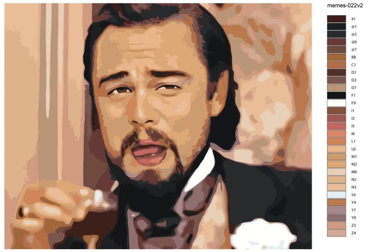 Картина по номерам «Мем: Джанго освобожденный, Леонардо Ди Каприо» — картинка 2