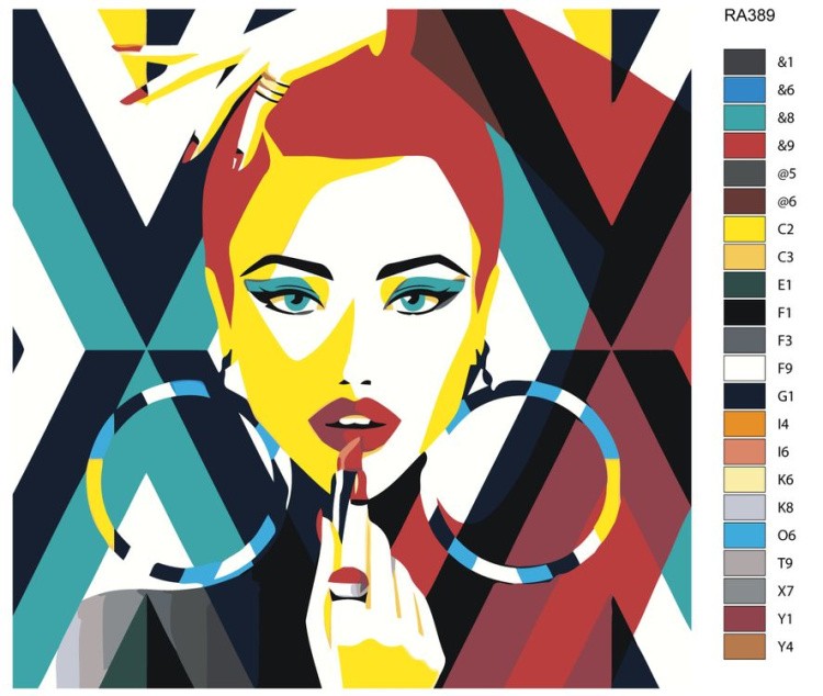 Картина по номерам «Девушка с помадой» — картинка 2