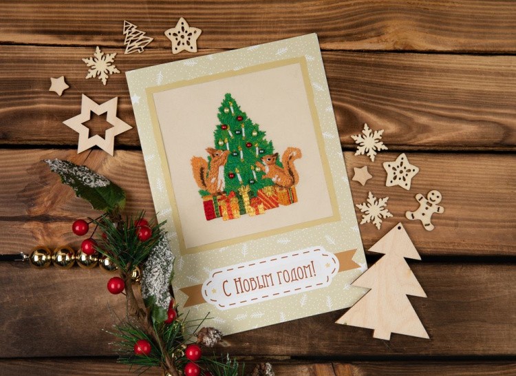 Набор для вышивания «Открытка. Бельчата» — картинка 3