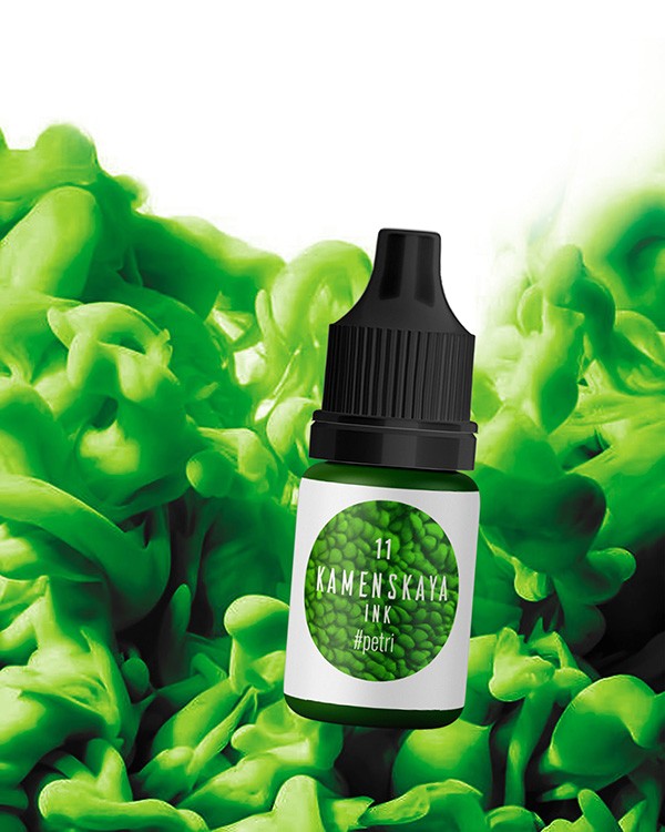 Краска для Петри Petri 11 Зеленое яблоко 5 мл, Kamenskaya Ink — картинка 2