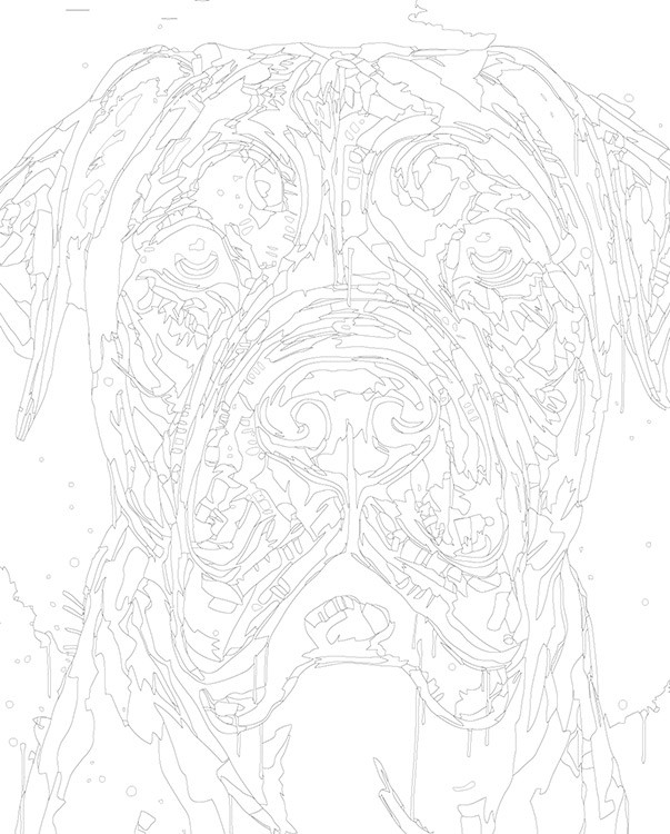 Картина по номерам «Собака Кане корсо красочный арт» — картинка 3