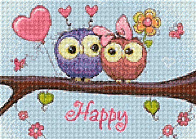 Алмазная вышивка «Совы на свидании» — картинка 2