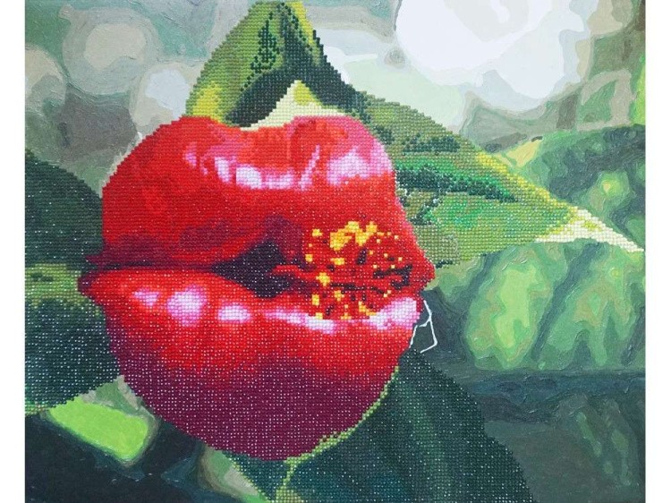 Алмазная картина-раскраска «Цветочный поцелуй» — картинка 2