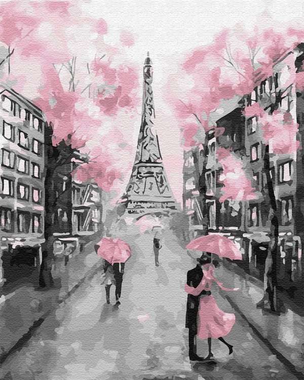 Картина по номерам «Серо-розовый Париж»