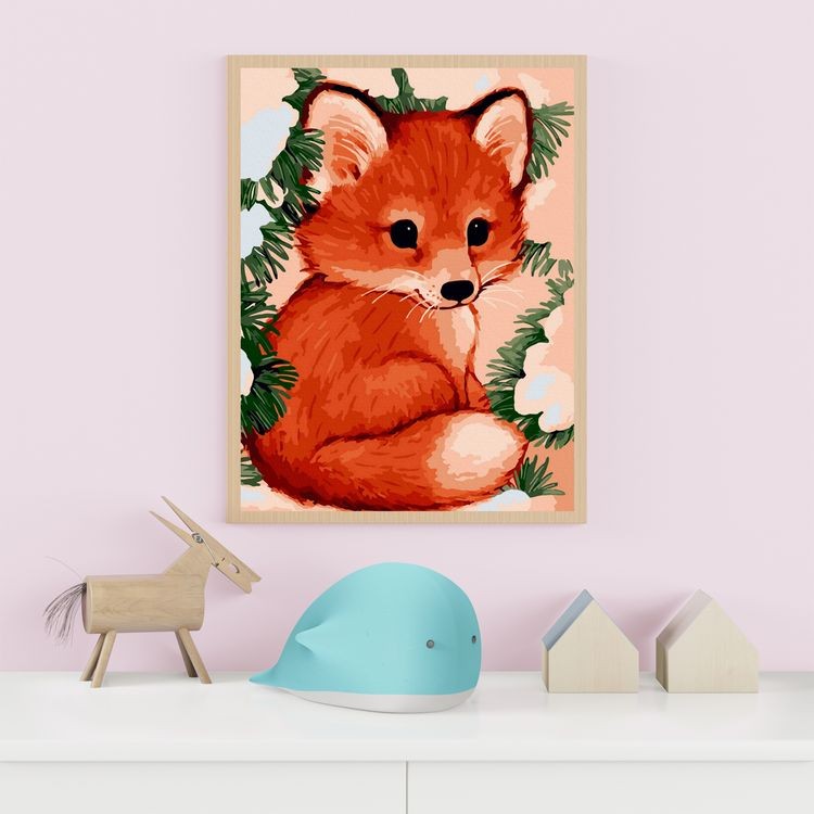 Картина по номерам «Лисичка под ёлкой» — картинка 4