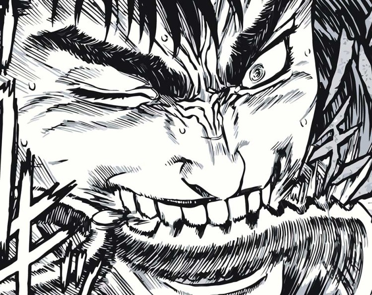 Картина по номерам «Берсерк Berserk манга аниме: Гатс чб»