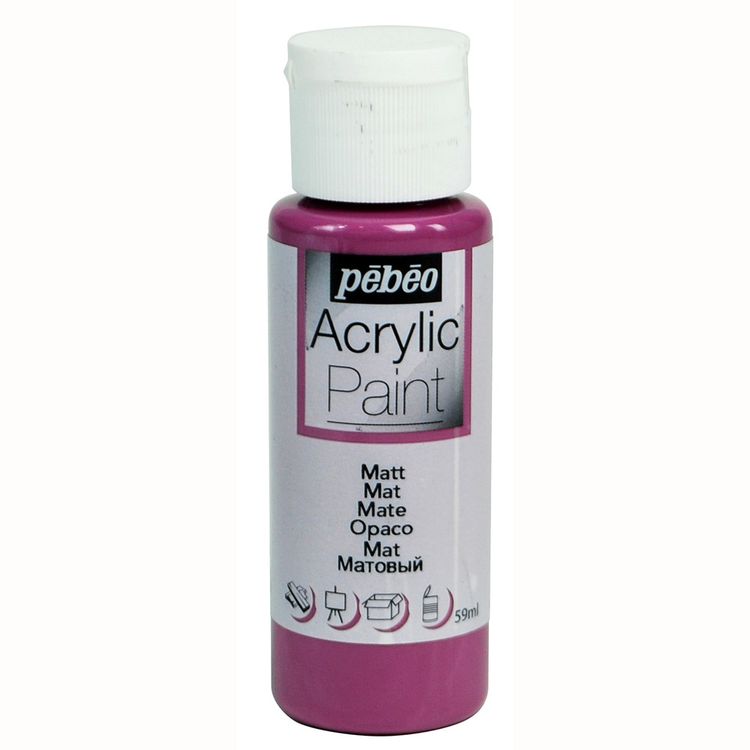 Краска акриловая Pebeo Acrylic Paint декоративная матовая (Черная смородина), 59 мл