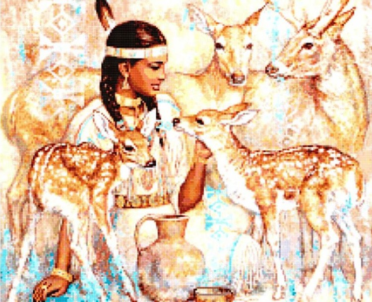 Алмазная вышивка «Богиня оленей»