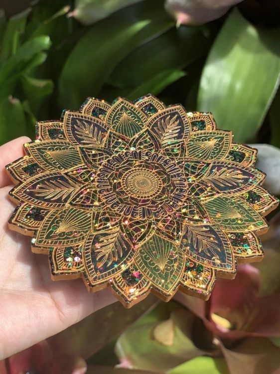 Силиконовый молд Epoxy Master подстаканник мандала, d 12 см — картинка 3