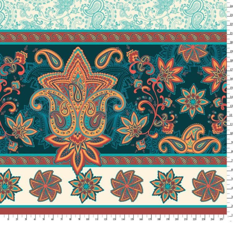 Ткань для пэчворка СКАЗОЧНЫЙ ВОСТОК ПАНЕЛЬ, 60x110 см, 146 г/м2, 100% хлопок, принт, Peppy — картинка 2