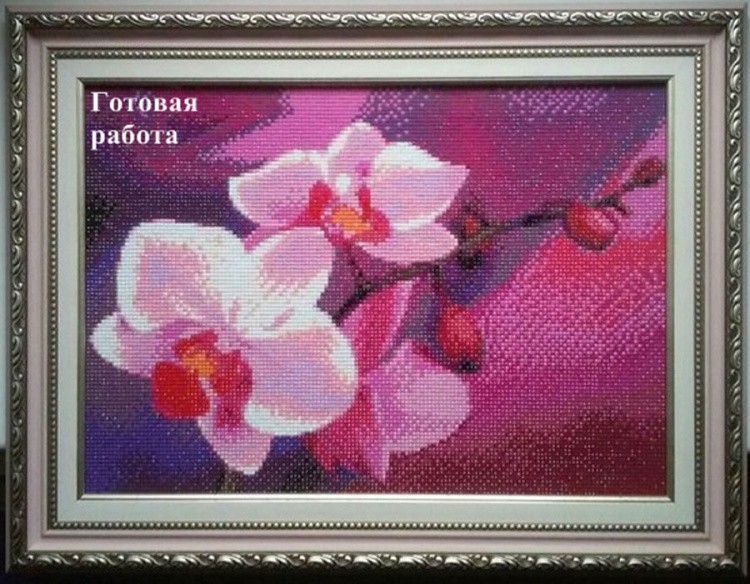 Алмазная вышивка «Ветвь орхидеи» — картинка 3