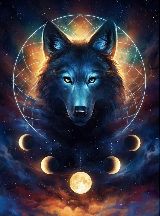 Картина по номерам «Космический волк»
