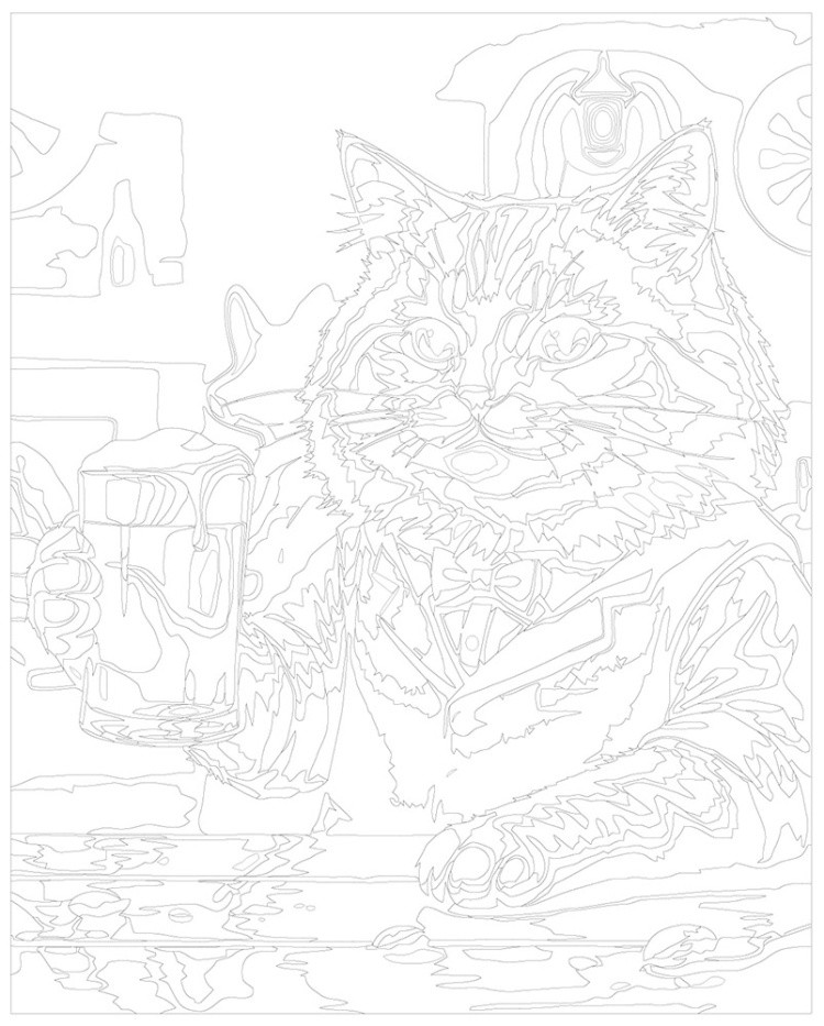 Картина по номерам Рыжий пушистый кот с пивом — картинка 3