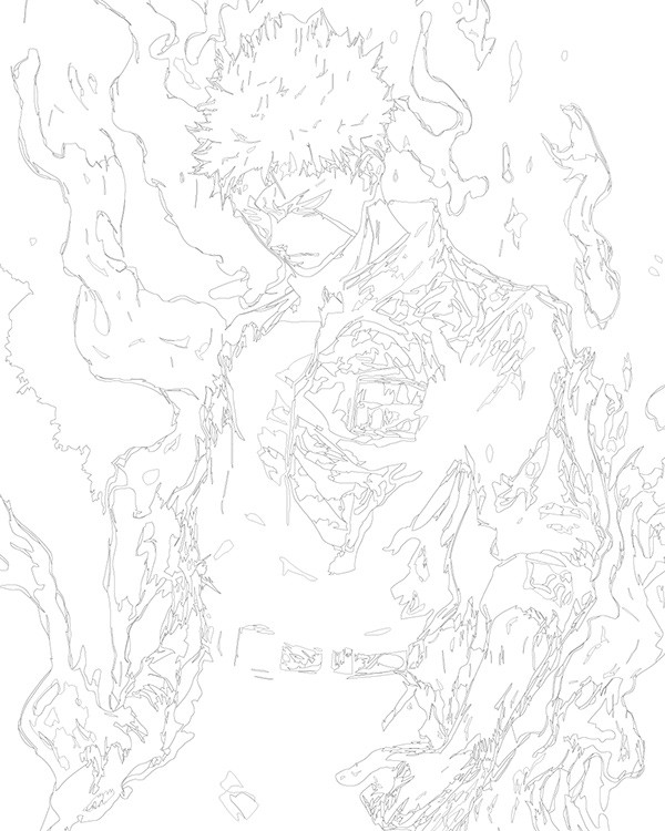 Картина по номерам «Аниме манга Магическая битва: Юдзи арт» — картинка 3