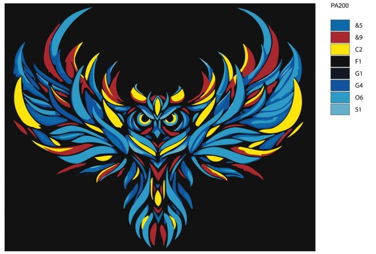 Картина по номерам «Радужная сова» — картинка 2