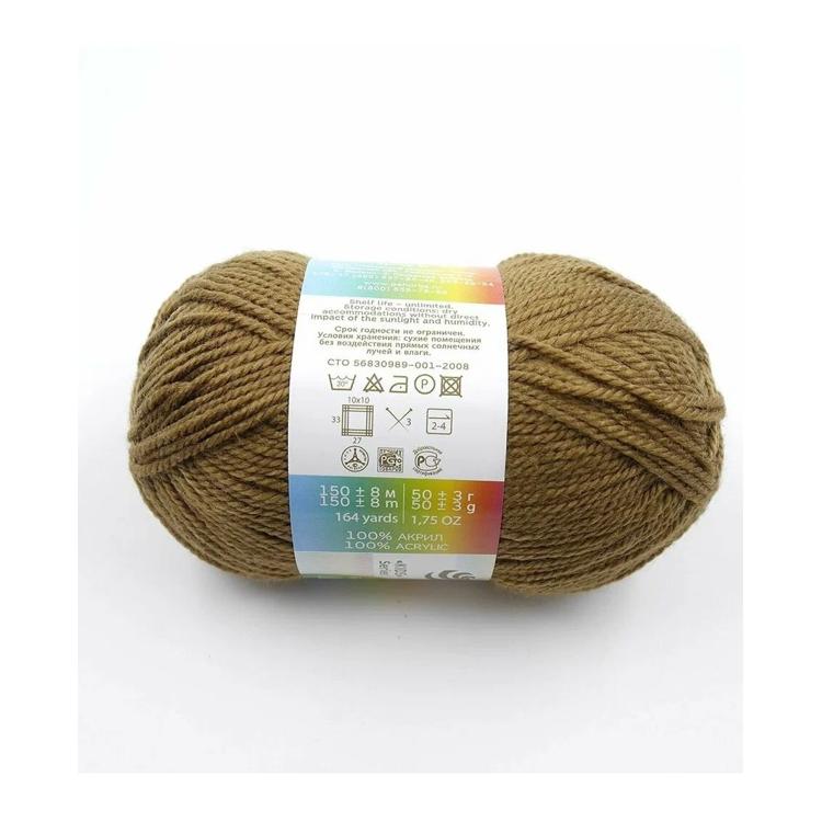 Пряжа Пехорка Школьная (165), темно-бежевый, 5 шт. по 50 г — картинка 2