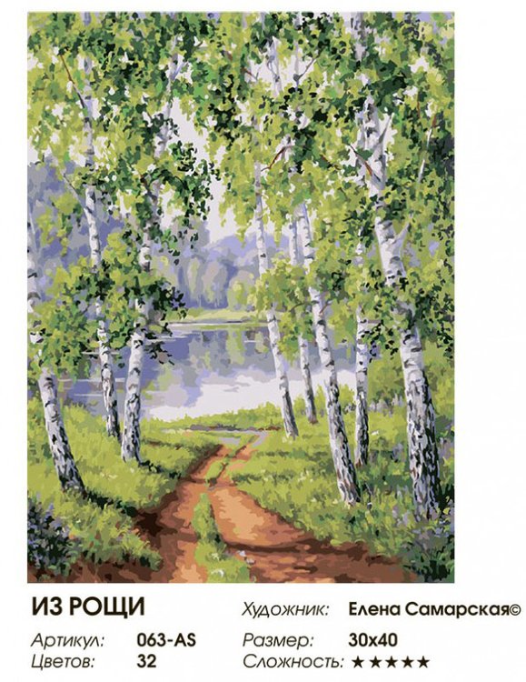 Картина по номерам «Из рощи» Елены Самарской — картинка 2