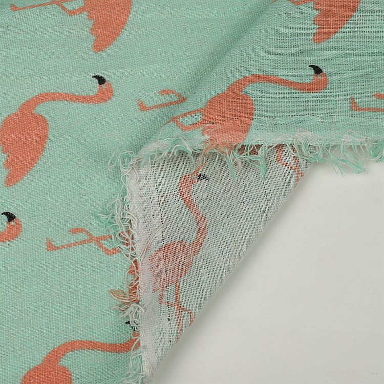 Ткань Лен, 140 г/м², 5 м x 150 см, цвет: розовый, животный принт, TBY — картинка 6