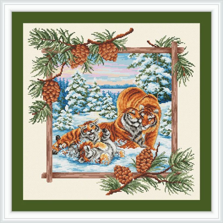 Набор для вышивания «Таежная семья. Тигры» — картинка 2