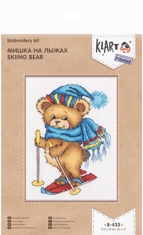 Набор для вышивания «Мишка на лыжах» — картинка 4