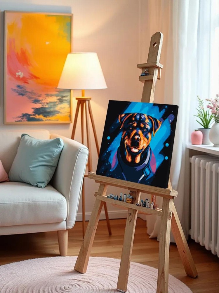 Картина по номерам «Космический портрет ротвейлера» — картинка 9