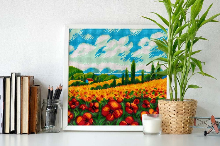 Алмазная вышивка «Маковое поле» — картинка 3