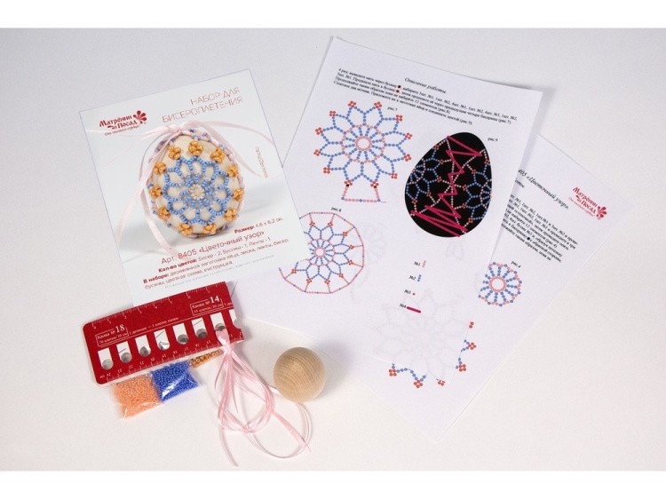Набор для бисероплетения «Пасхальное яйцо. Цветочный узор» — картинка 2