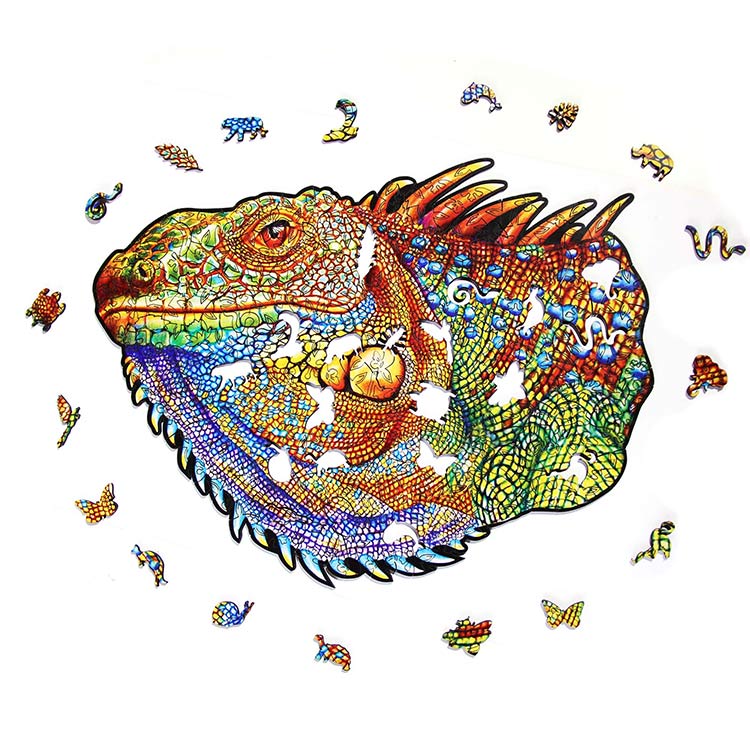 Деревянные пазлы XL «Величественная игуана» — картинка 2