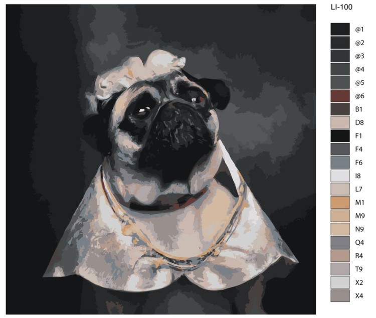 Картина по номерам «Важный мопс» — картинка 2